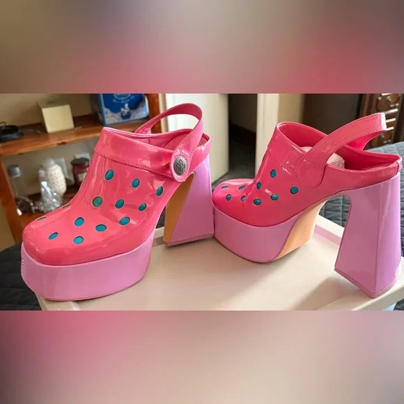 Koi Pink and Blue Platform Shoes - Picture 3 of 10